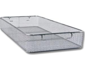 Quality Medical Rectangular Sterilized Stainless Steel Mesh Basket With Handles for sale