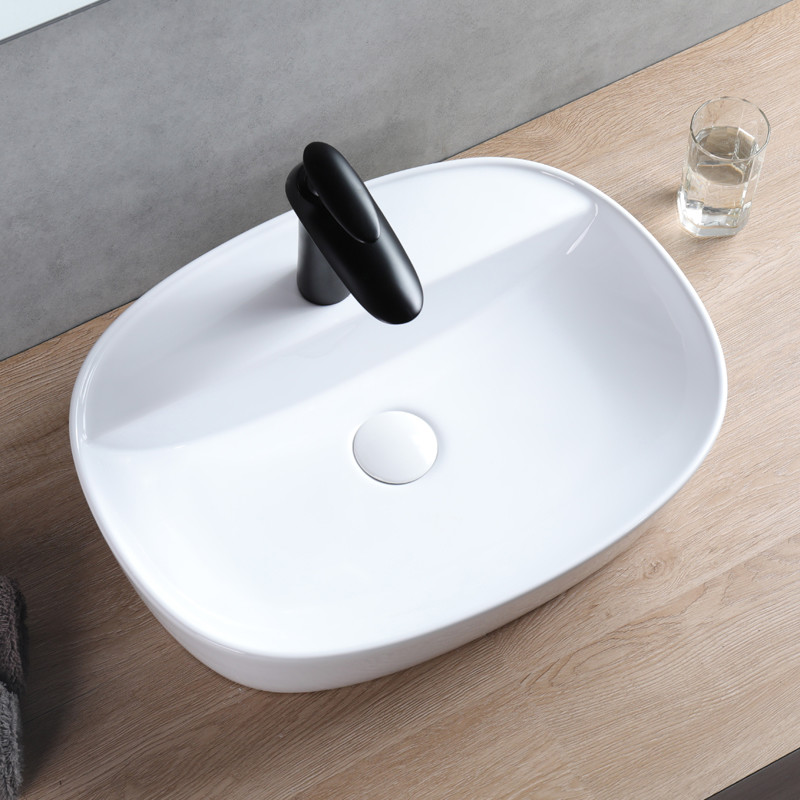 Irregular Diamond Counter Top Bathroom Sink 70cm CUPC Vessel Style