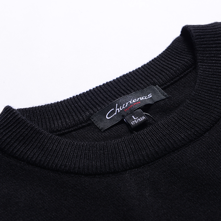 Wool Mens Warm Winter Sweaters / Crew Neck Sweater For Business Casual
