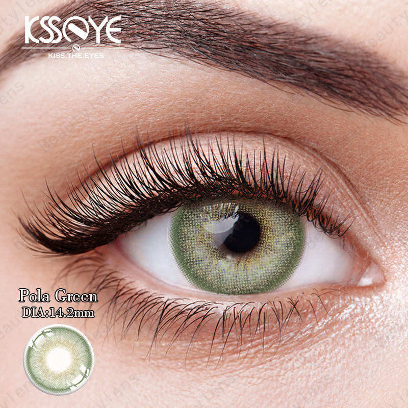 Eyes Cosmetic Green Contact Lens HEMA NVP Material Yearly