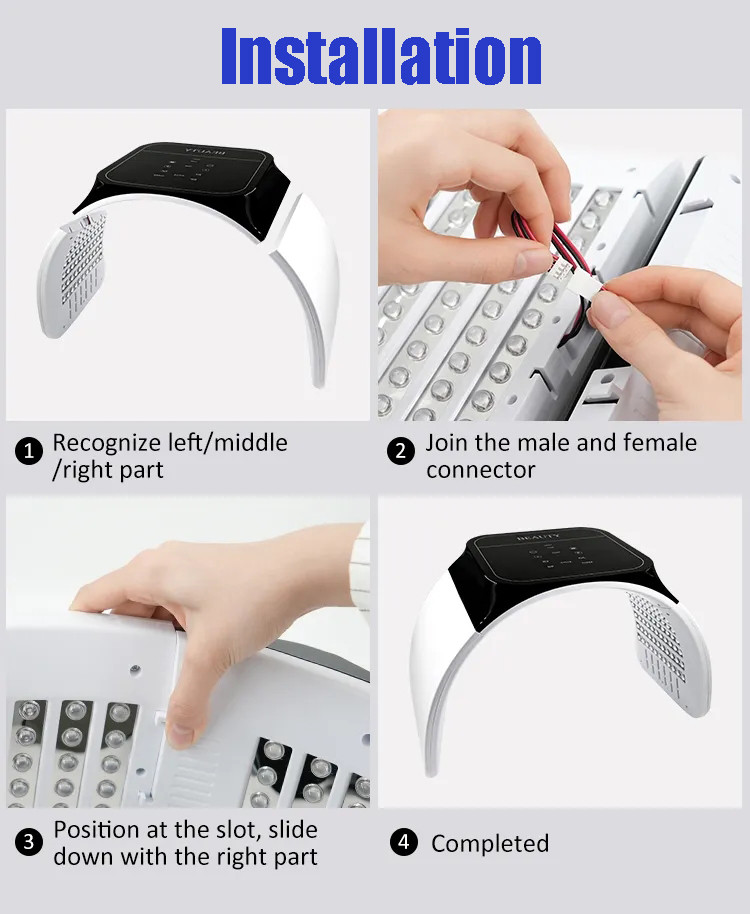 LED Light Therapy for Face - 7 Colors Photon PDT Near Infrared Light Therapy Professional LED Face Mask