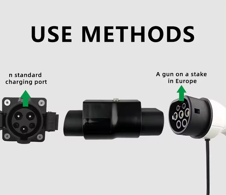 7KW 220V Type2 to J1772 Type1 Adapter EV Connector Charger Adapter for Type2 Charging Gun Connected to Type1 EV Car