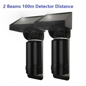 China 100m Sensor Distance Solar Powered 2 Beam Wirless IR Infrared Barrier Detector For Home Yard Wall Gate Fence Alarm on sale