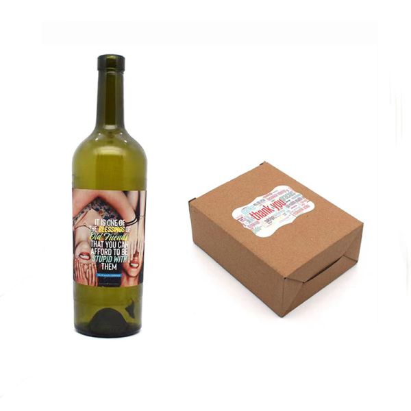 Custom Blank Sublimation Wine Bottle Sticker For Decoration Sublimation Sticker For Gift Box Creative Gifts DIY Printing