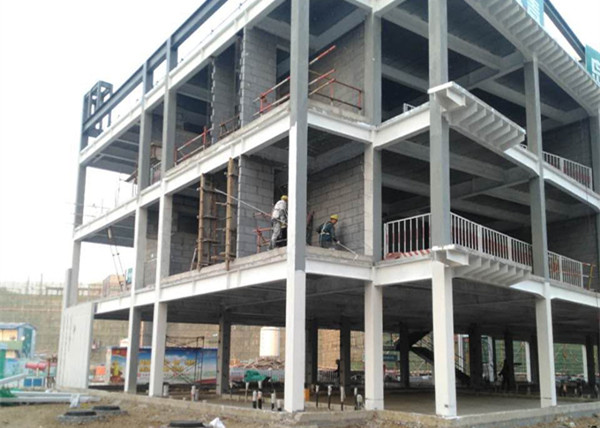 Kindergarten Multi Storey Steel Frame Construction Prefabricated Middle Grey