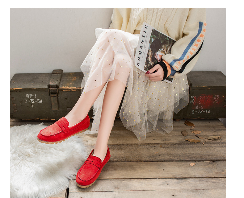 2022 Autumn Plus Velvet Peas Shoes Flat Soft Bottom Tendon Cotton Shoes Women Lazy Grandma Shoes
