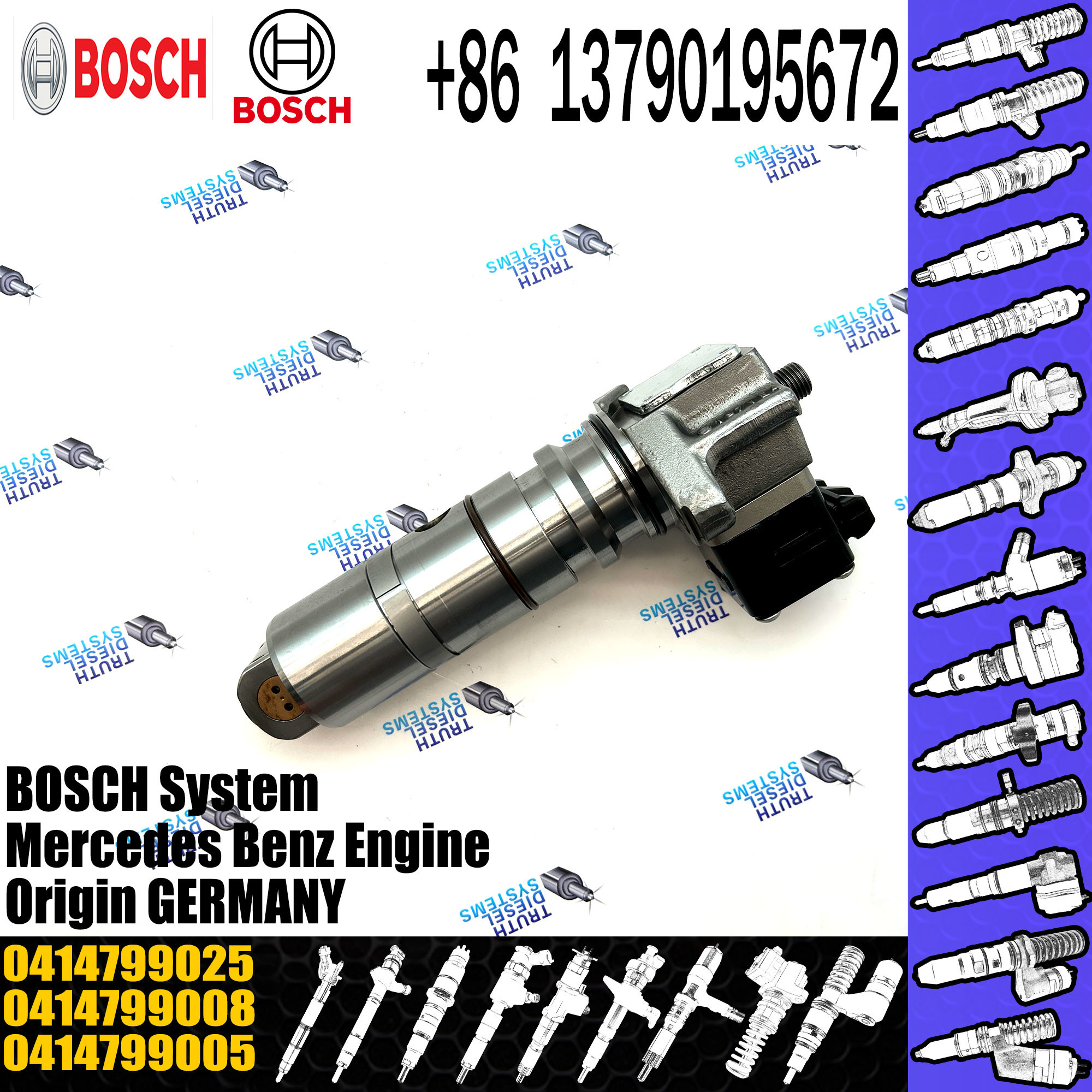 Common Rail Diesel Engine Fuel Injection Unit Pump 0414799008 0414799005 0414799025