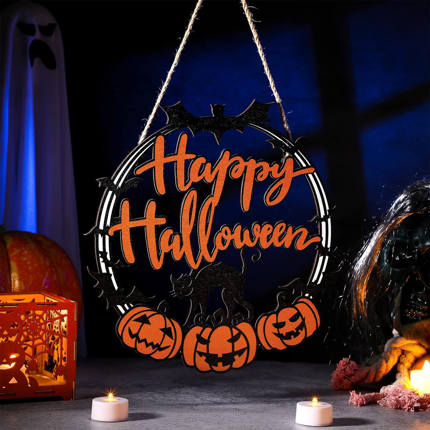 Customized Wood Pumpkin Sign Front Door Decor