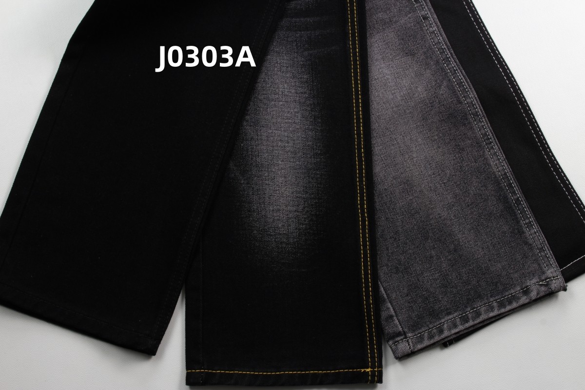 Hot Sell 11.5 Oz Sulfur Black Rigid Woven Denim Fabric For Jeans