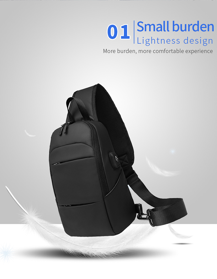 ISO9001 Anti Theft Men Shoulder Bags With USB Charging