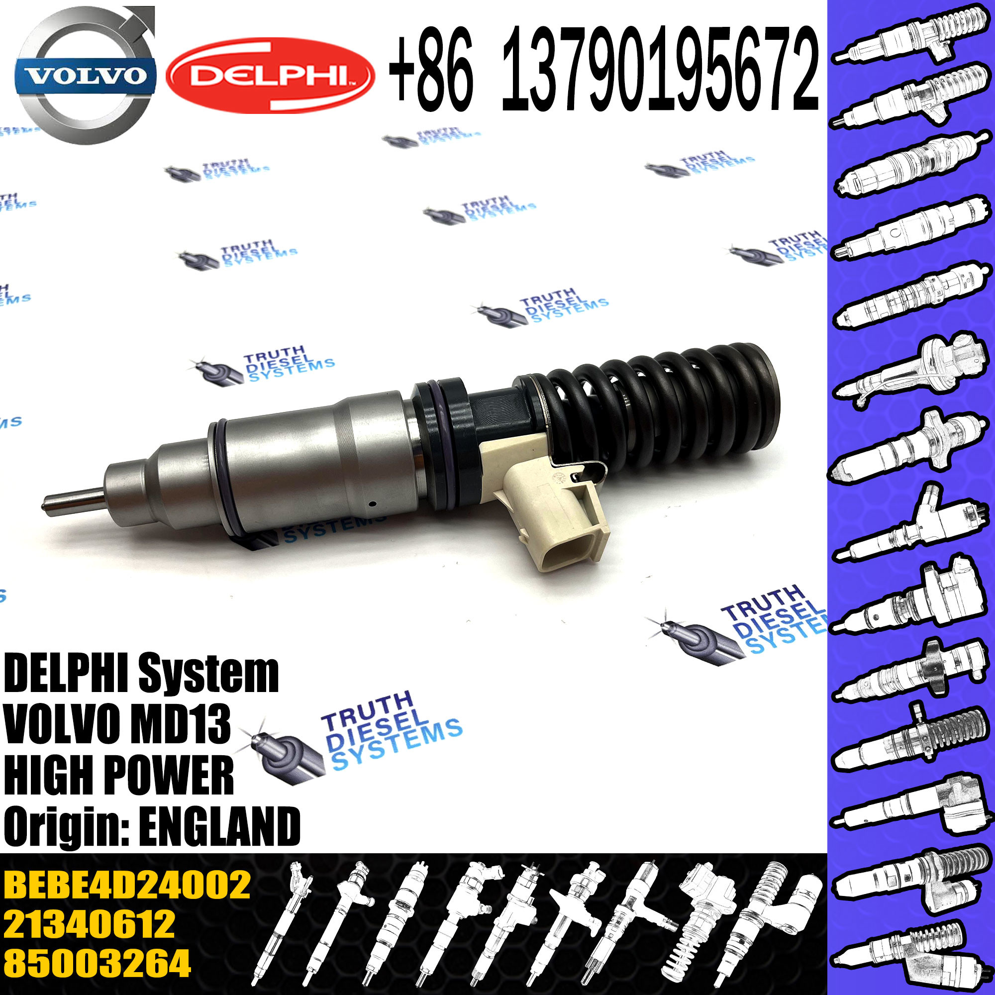 High Quality Diesel Fuel Injector 21371673 VOE21371673 21340612 For VOL EC380D EC480D Excavator BEBE4D24002