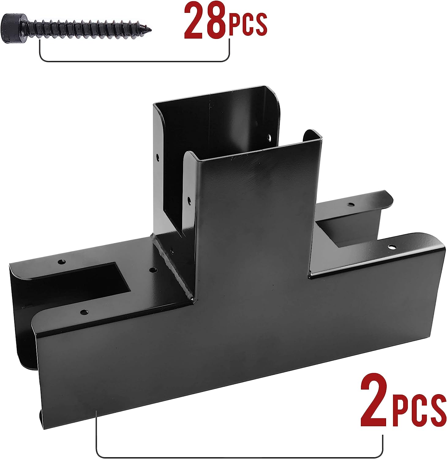 Power Coated 4X4 Metal Post Anchor for Pergola Gazebo 3-Way Right Angle Corner Bracket