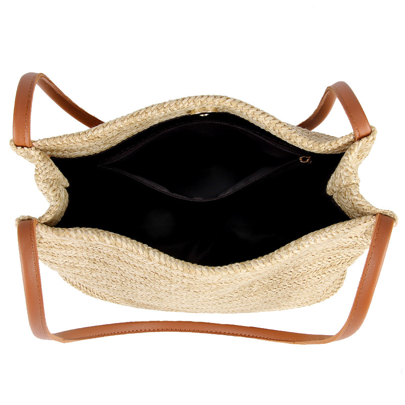 Summer Sea Straw Bag Basket Tote Shopping Reusable Straw Woven Bag