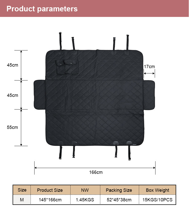 Dog Car Seat Cover for Back Seat, Waterproof Pet Dog Seat Cover for SUV 100% Scratchproof Nonslip