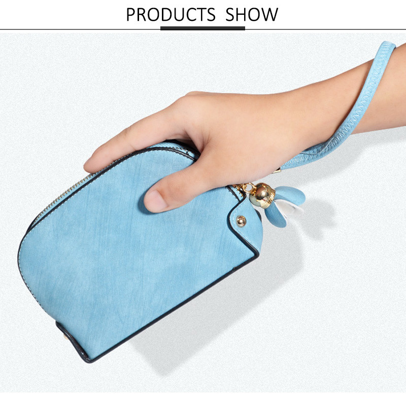 Wholesale Pure Color Blank Summer PU Leather Cosmetic Mini Bag