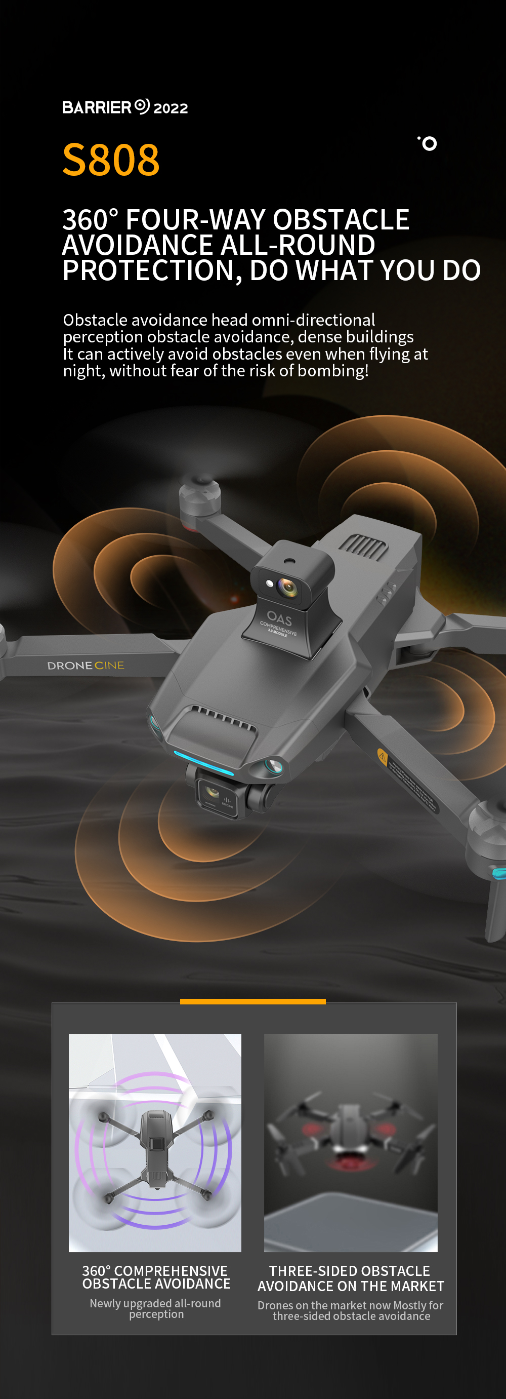 3km Range S808 Drone With 8k Camera 5g Wifi 3 Axis Eis Gps Long Distance 3km Brushless Motor Foldable Quadcopter Drones