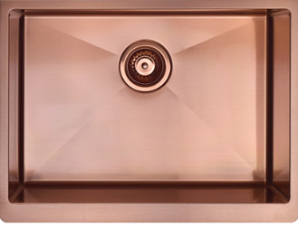 R10 / R15 PVD Rose Gold Apron Single Stainless Steel Sinks Undermount Installation Type