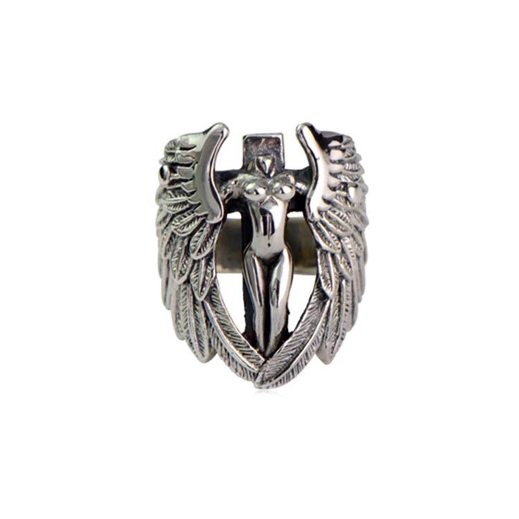 Thai Sterling Silver Angell Style Men's 925 Silver Ring (R6030806)