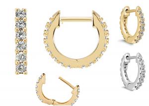 Quality 14k 0.2ct Gold Body Piercing Jewelry Earrings Hoop Shape 8mm ODM For Women Girls for sale