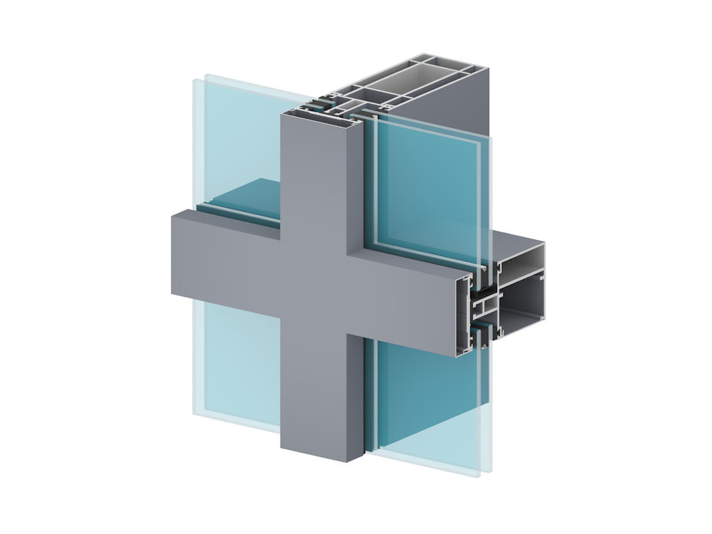 6005 T5 Modern Aluminium Curtain Wall Profile For Glass Wall