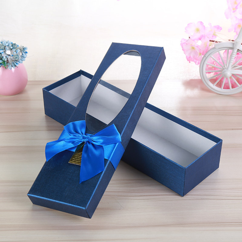 White Cardboard Luxury Paper Gift Box Flower Packing With Pvc Window