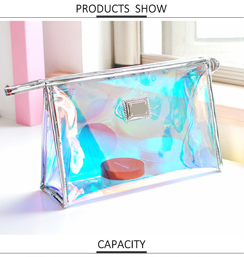Luxury Rainbow Holographic PVC Cosmetic Organiser Bag