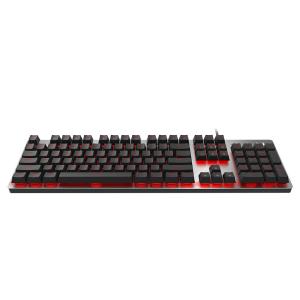 Red Backlit Waterproof Mechanical Gaming Keyboard With Adjustable Brightness