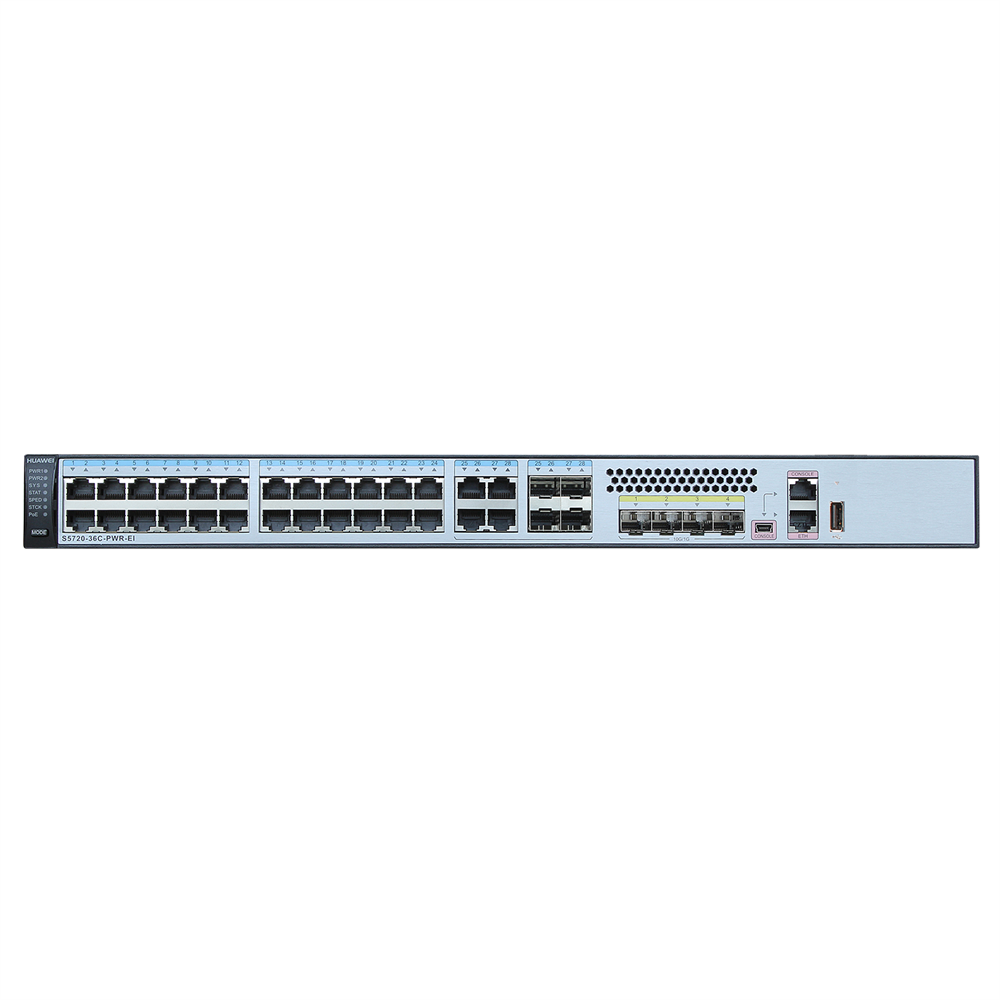 S5720-36C-PWR-EI-DC 3-Layer LACP Ethernet Switch with 56 Gb/s Capacity and SFP Ports