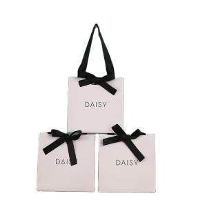 Offset Custom Printed Paper Bags Recyclable Ivory Board Paper
