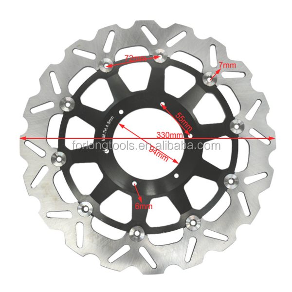 6 Mounting Hole 330MM Stainless Steel Motorcycle Floating Brake Disc Rotor for Honda CBR929 RR CBR954 RR and Performance