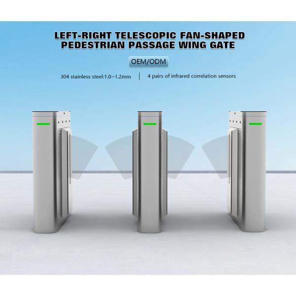 Premium 304 Stainless Steel Smart Swing Gates for Pedestrian Access, Supporting Face Recognition, QR Code Scanning and Card Swiping, Suitable for