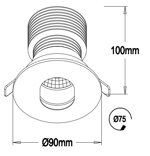 Ceiling recessed COB LED downlight with oval cutout adjustable and dimmable 10w