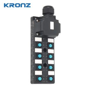 Industrial Sensor Distribution Box 8 Port Dual Channel NPN Junction Box M12