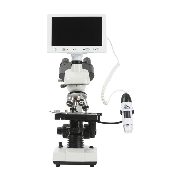 Biological Metal Microscope with Adjustable Aperture and Double-Layer Movable Platform