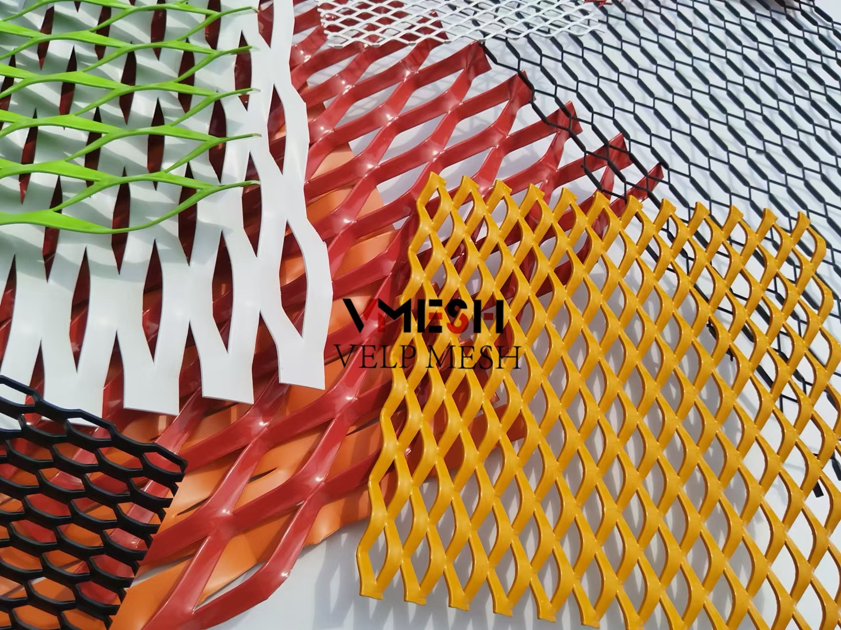 PVDF Aluminum Expanded Metal Mesh 5.5mm 6.0mm Wall Cladding Ventilated Facades