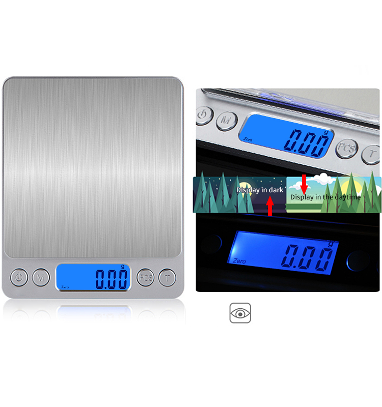 High Accuracy 500G/0.01G Precision Digital Gold Scale Customizable Logo and Package with USB Rechargeable AAA Batteries