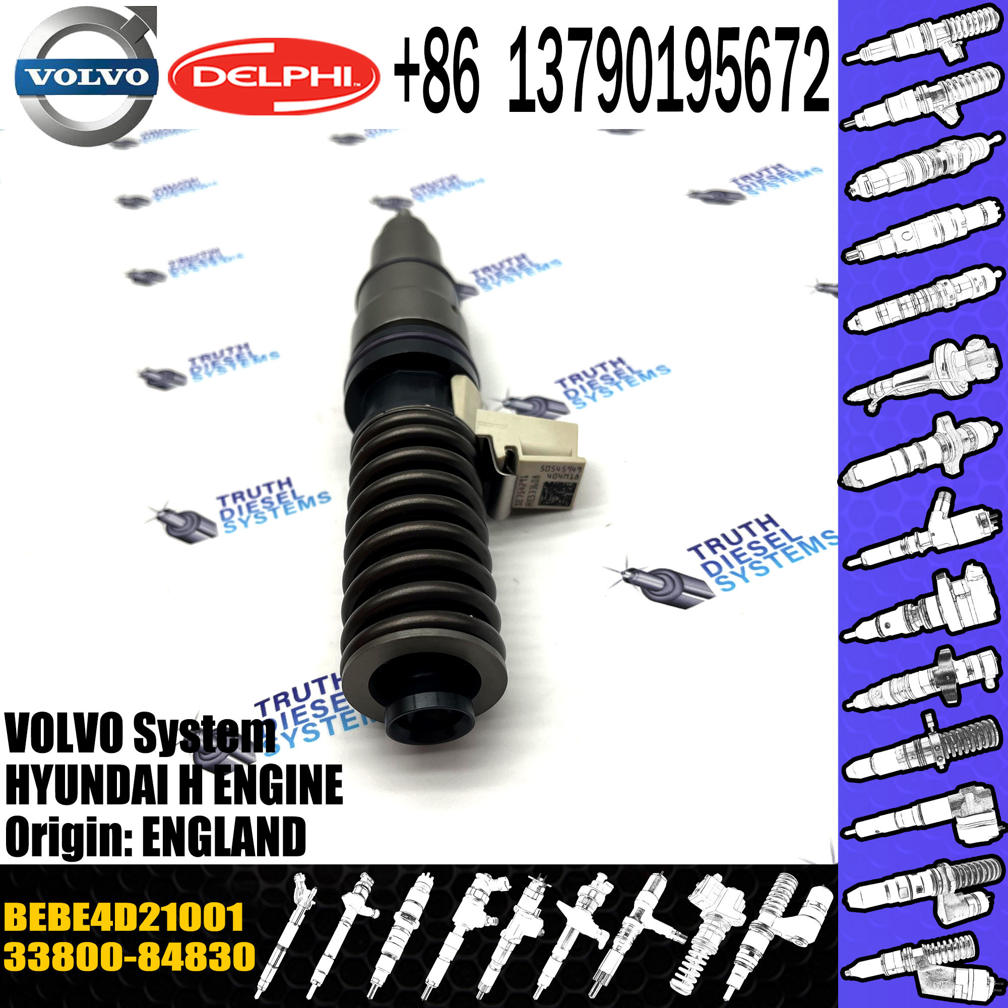 Diesel Fuel Electronic Unit Injector BEBE4D21001 For HYUNDAI H Engine 33800-84830 3380084830