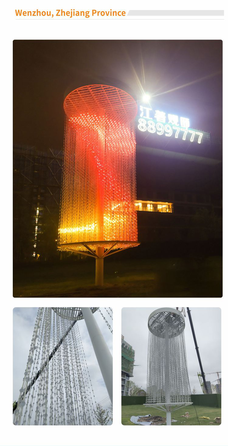 Crystal 3D Pixel Led Fireworks Outdoor Decorative Light String With PVC Material