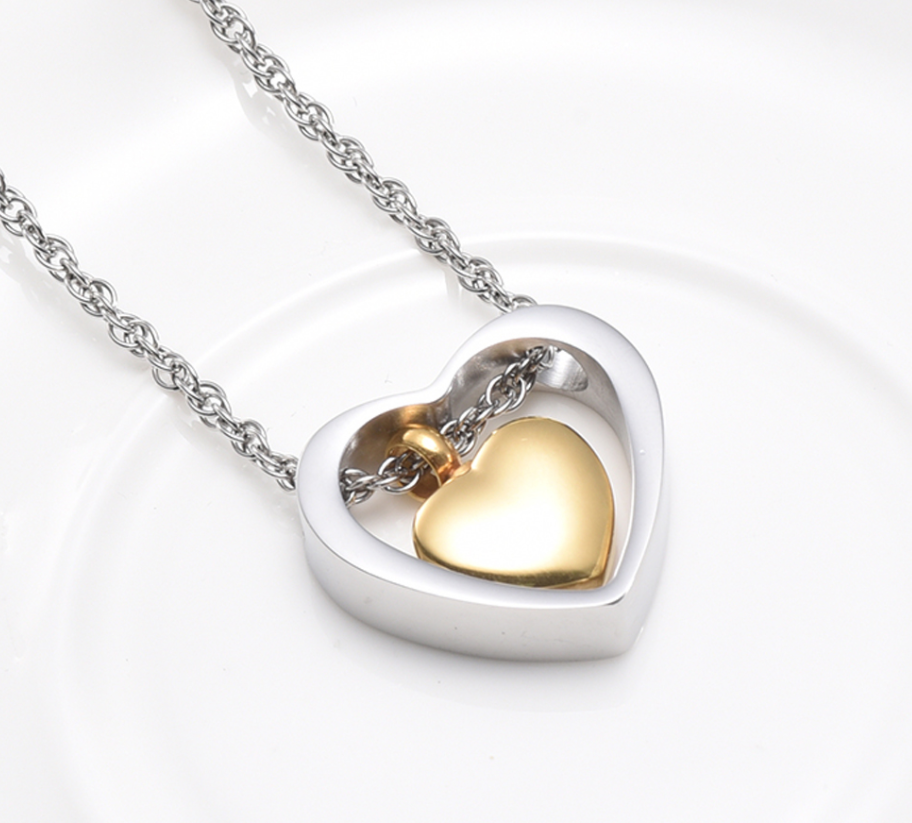Golden Women's Angel Wing Heart Necklace Birthstone Crystal Pendant for Elegant Style