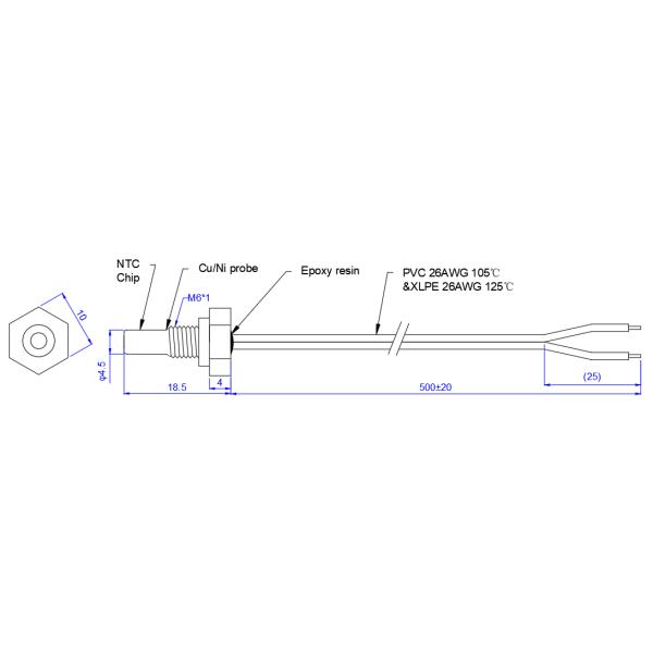 0.3k To 2000k Probe Temperature Sensor B Value 2500K To 4500K Thread Type Epoxy