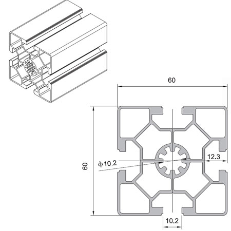60 Series 9.2Mm Height T Slot Profile Aluminium T Track Extrusions