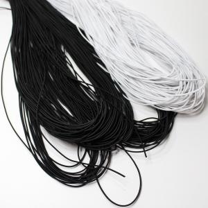 China 2.5mm Black Elastic Cord For Jewelry / Braided Stretchy Black String on sale