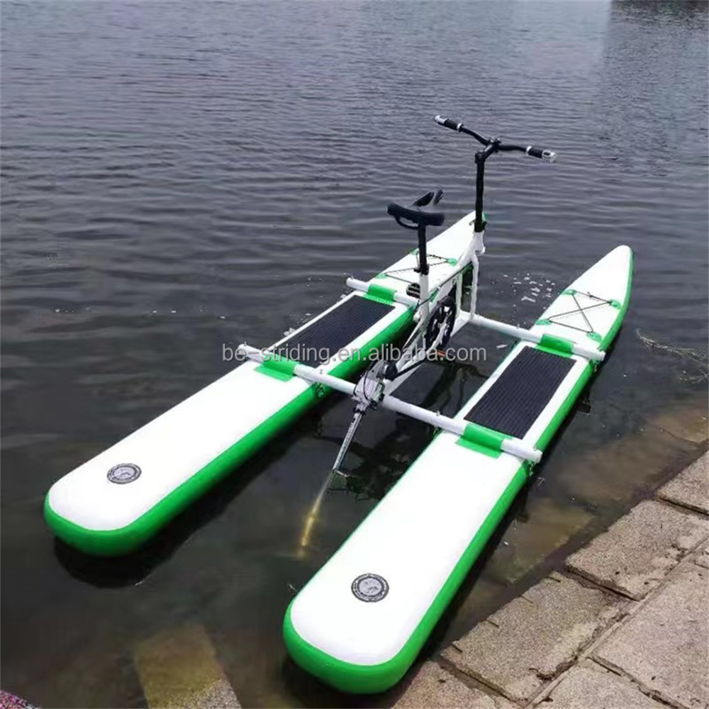 Outdoor Water Sports Metal Water Bicycle With Inflatable Floating Propeller Bike