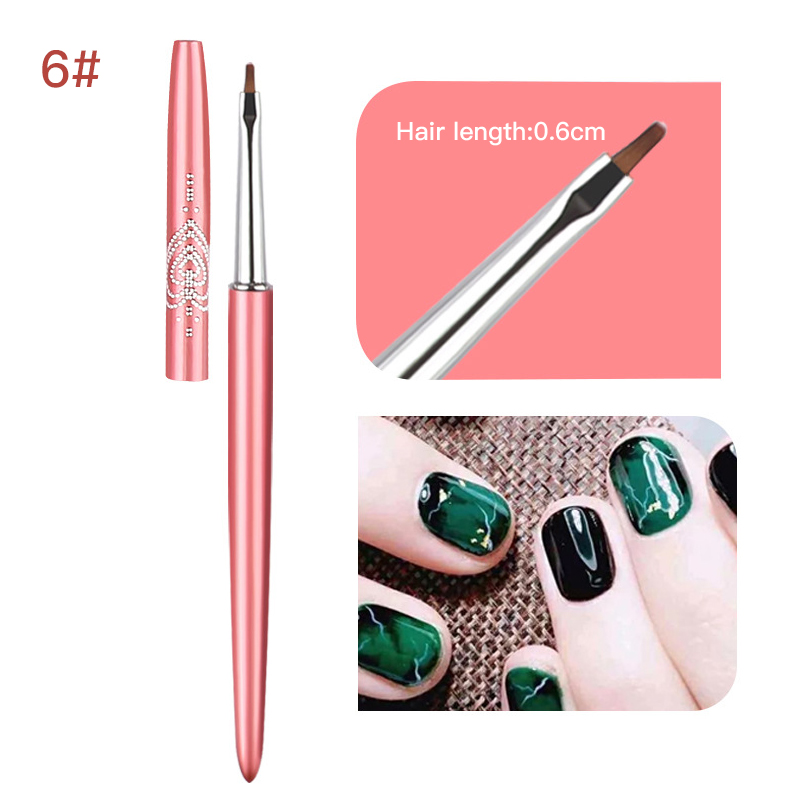 Metal Handle Triangle Nail Gel Paint Brush 12pcs Set Nail Polish Brush
