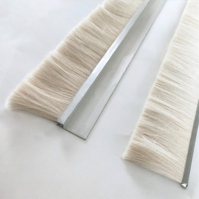 Industrial Custom Replaceable Wool Brush Aluminium Alloy Strip Brush