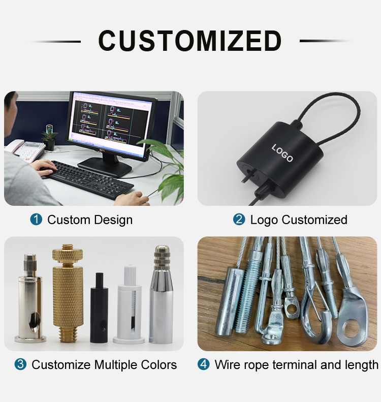 Acoustic Panel, Billboard, Sign, Cable Suspension Kit Steel Wire Rope with Cable Gripper Gripper Hanging Wire Kit