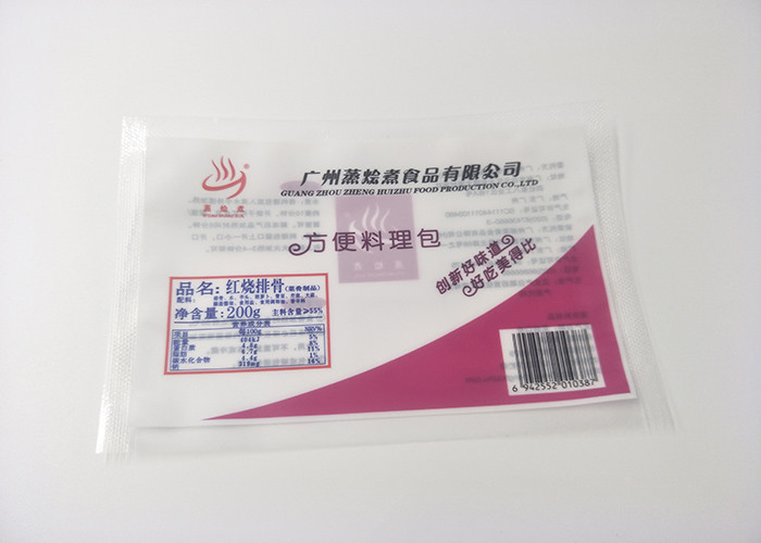 High Temperature Retort Pouch Packaging For Spareribs With Brown Sauce 3 Side Seal