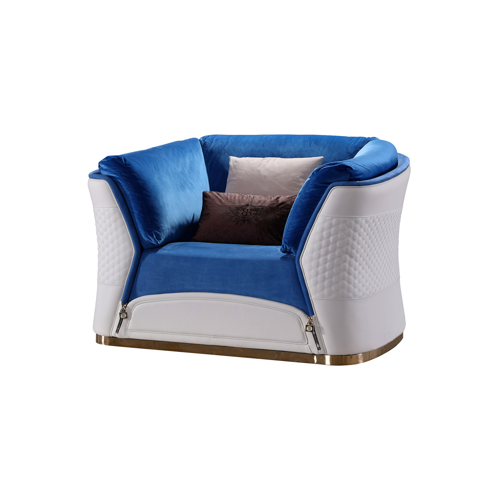 Modern chinese style furniture design of Joyful ever Hotel sofas leisure seating cushion by Walnut wood legs