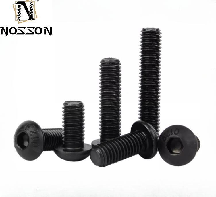 Metric Black Alloy Steel Button Head Hex Drive Screws ISO7380 and Metric Measurement System for Heavy-Duty Applications
