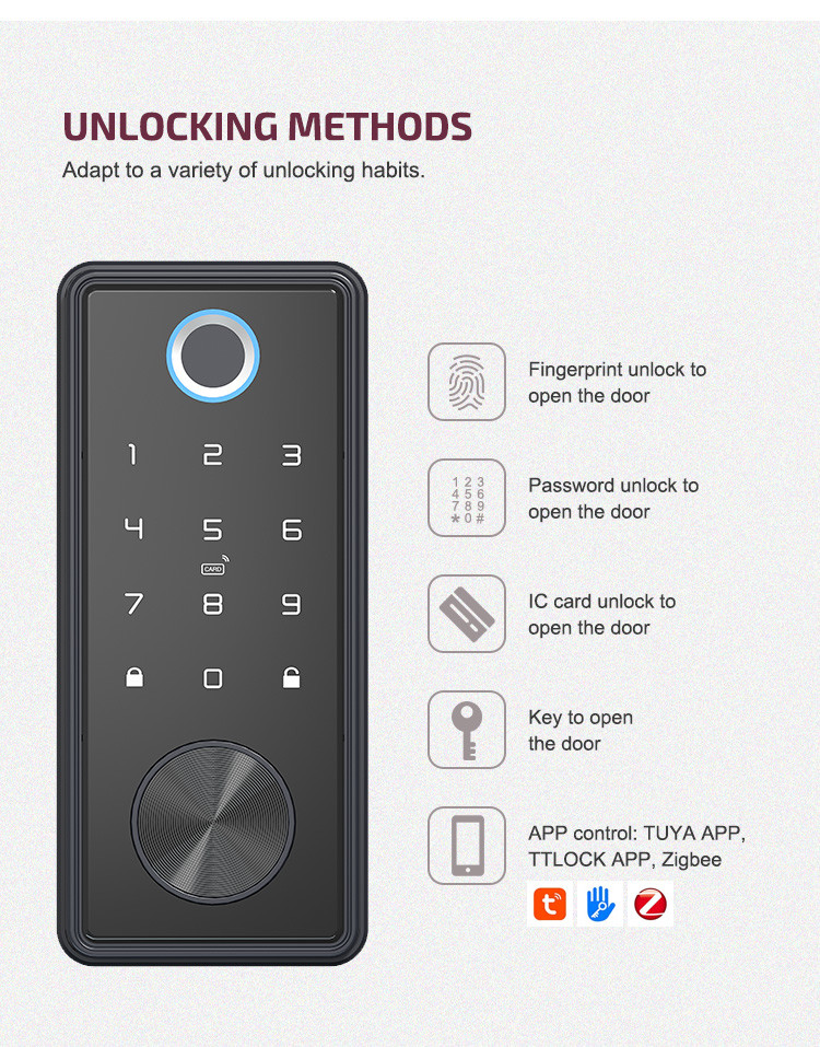 Commercial Wifi Door Lock Work With Alexa EKey IC Card App For Home Hotel Office